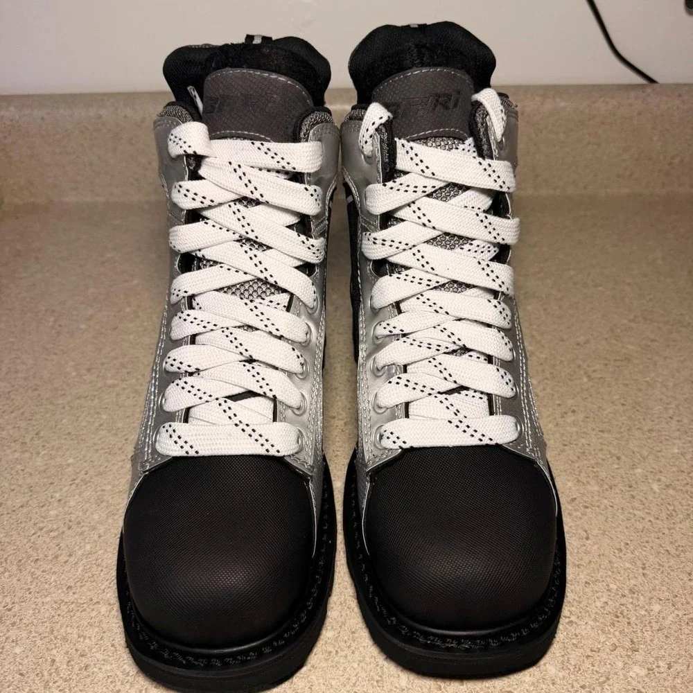 Bari Boot Company Rookie Men 6.5 Silver Black Water Resistant Vibram Work Boots